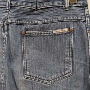 Vintage Chardon Paris Train Conductor Stripe Cotton Classic Blue Denim Jeans